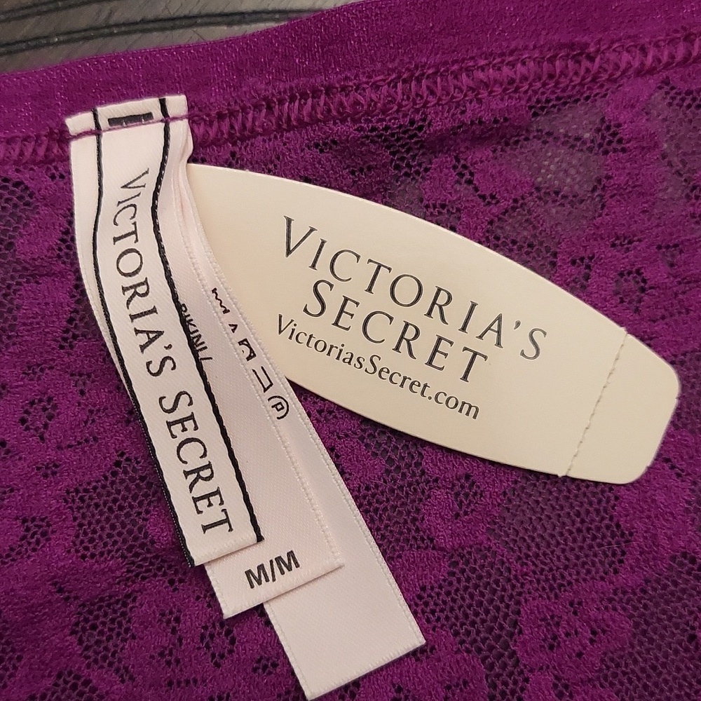 VICTORIA'S SECRET Purple Lace Bikini Panty NEW M - Picture 4 of 8